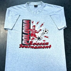 Polonia Soccer Tournament vintage 90s heather grey Screen Stars t-shirt L
